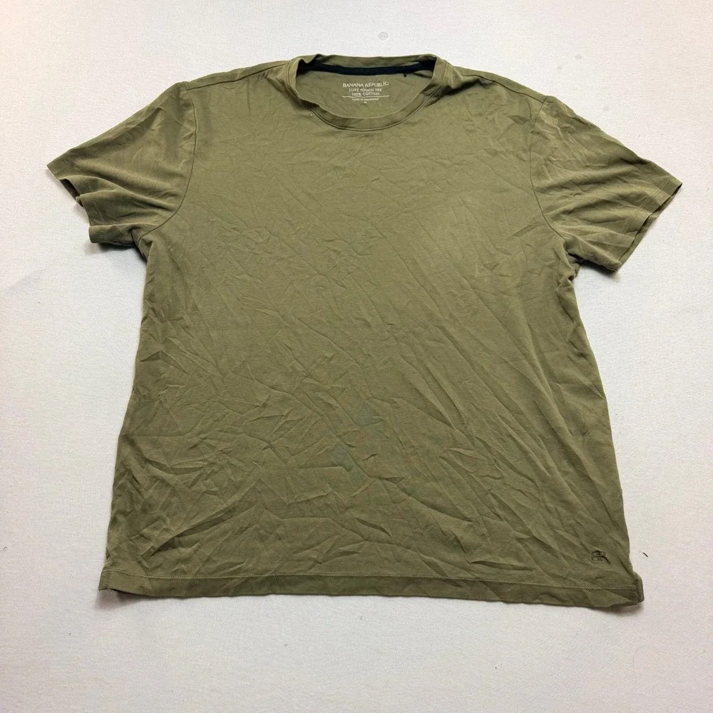 Banana Republic Luxe Touch Tee Mens Extra Large Olive Green Cotton Shirt